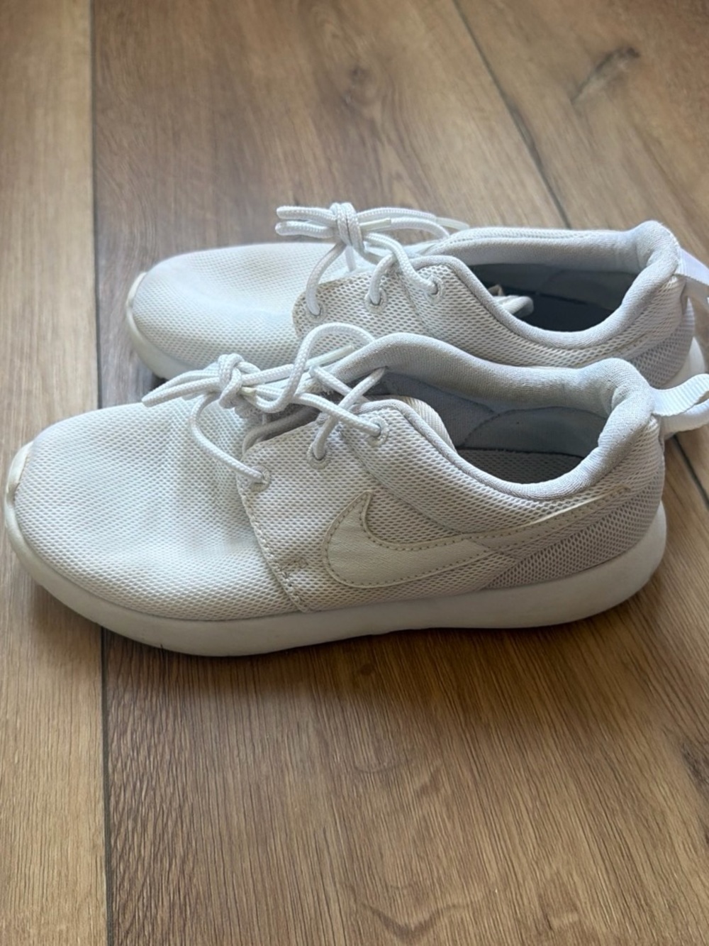 Nike Kids All-White Mesh Lace-Up Sneakers